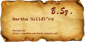 Bertha Szilárd névjegykártya