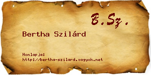 Bertha Szilárd névjegykártya