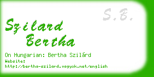 szilard bertha business card